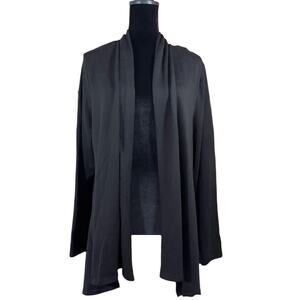Allyson Whitmore Black Waterfall Cardigan Long Sleeve Sweater Plus Size 3X